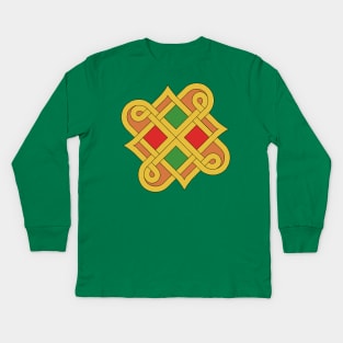 Durrow Knotwork 2016 Red and Green Kids Long Sleeve T-Shirt